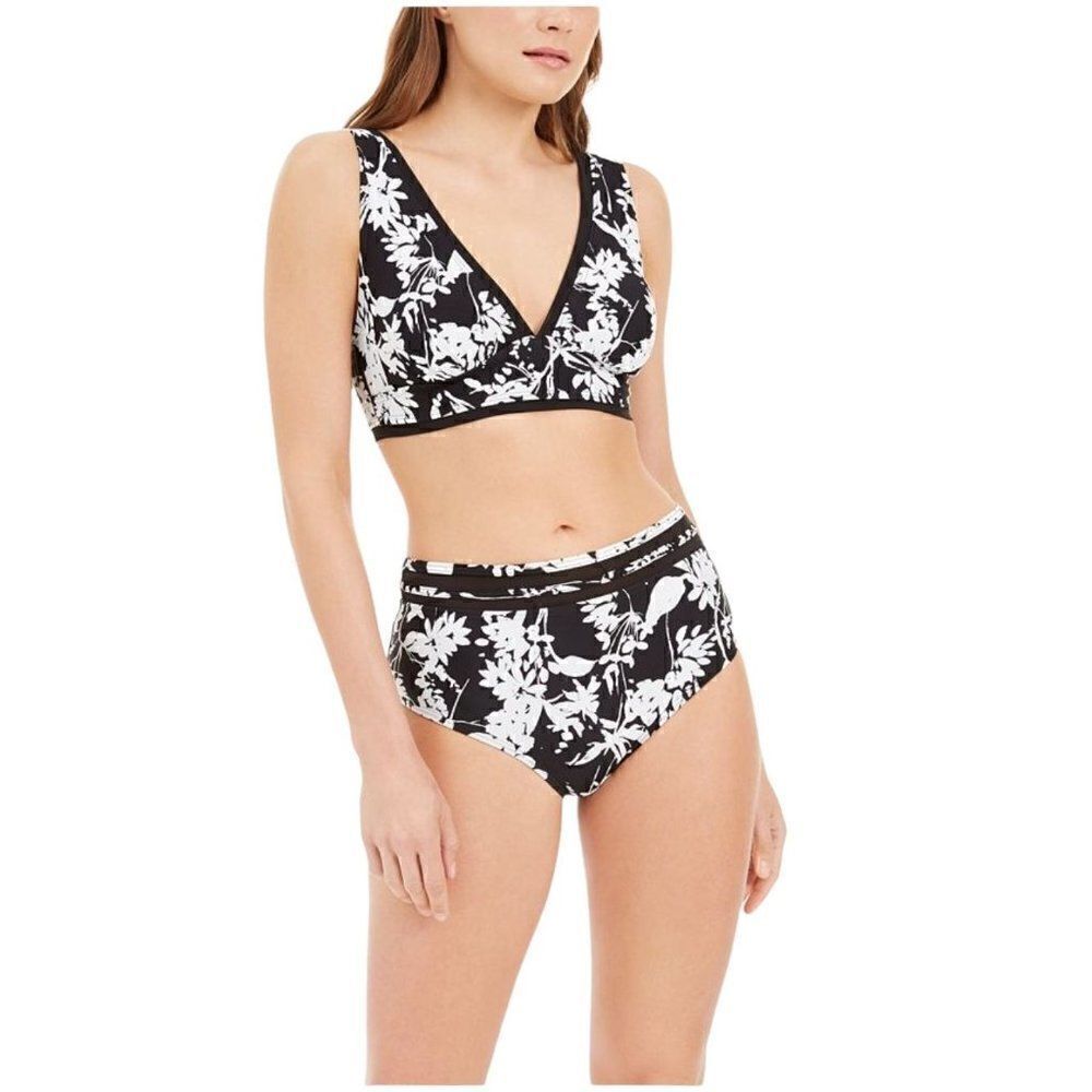 Tommy Hilfiger 2-Piece Black & White Floral Bikini Set (Size XL)